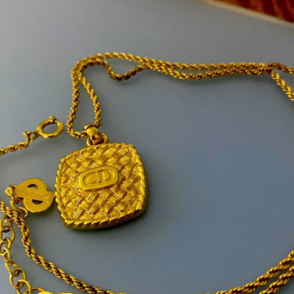 Authentic 24k. Gold Christian Dior necklace and Chain